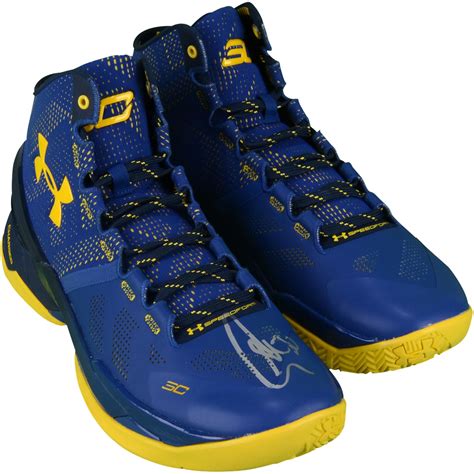 stephen curry golden state warriors autographed curry  cobalt blue
