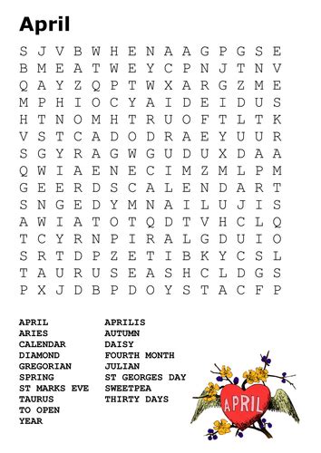 april word search  sfy teaching resources