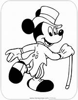 Mickey Mouse Coloring Pages Disneyclips Misc Tophat Wearing sketch template