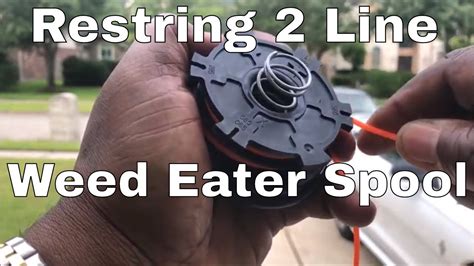 restring   sided spool   string trimmer weed eater murray  youtube