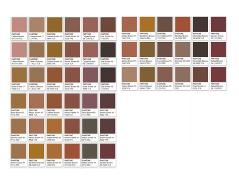 browns brown pantone pantone palette pantone color chart