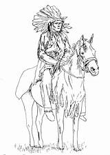 Coloring Native American Pages Horse Adult Adults Indian Drawing Indians Americans His Sheets Chief Printable Color Print Colouring Book Drawings sketch template