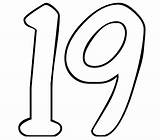 19 Number Coloring Numbers Softball Printable Color Pages Choose Board Drodd sketch template