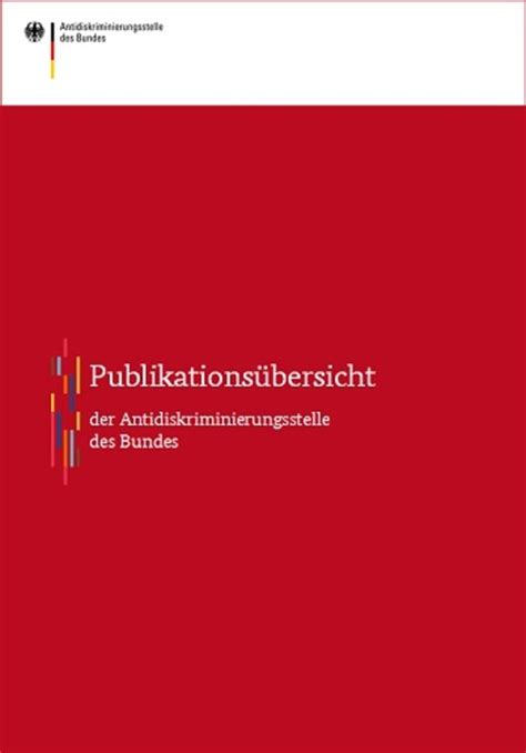 antidiskriminierungsstelle publikationen publikationsuebersicht der