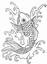 Koi Fish Drawing Tattoo Outline Drawings Japanese Simple Outlines Designs Coy Tattoos Dragon Embroidery Vikingtattoo Deviantart Patterns Realistic Line Coloring sketch template