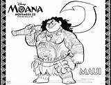 Moana Coloring Maui Printable Pages Kids sketch template