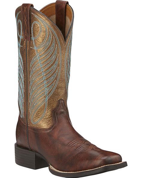 ariat women s round up cowgirl boots square toe boot barn