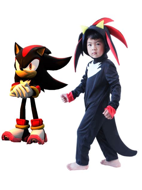 Sonic The Hedgehog Shadow The Hedgehog Jumpsuit Cosplay Costume