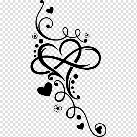 Black Hearts Illustration Infinity Heart Tattoo Henna T Shirt