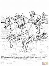Colorare Cavalli Disegni Saltano Galoppo Ostacolo Coloring Horses Pan sketch template
