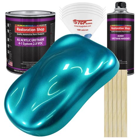 restoration shop teal green metallic acrylic urethane auto paint complete gallon paint kit