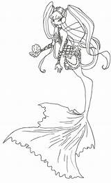Winx Musa Coloring Club Pages Mermaid Deviantart Fra Gemt Login sketch template