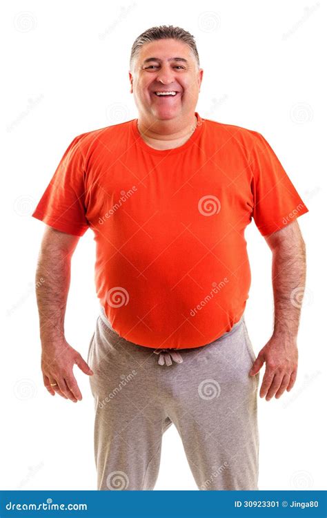 portrait   fat man smiling stock image image