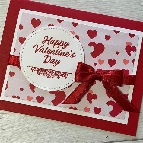 create  fast valentine card  meant   stamp  stitched