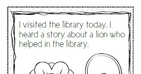 library lion coloring sheetpdf library activities elementary