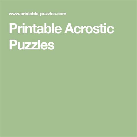 printable acrostic puzzles acrostic  puzzles puzzle books