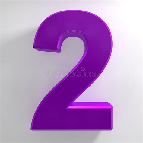 number  purple color collection  white background illustration  rendering stock