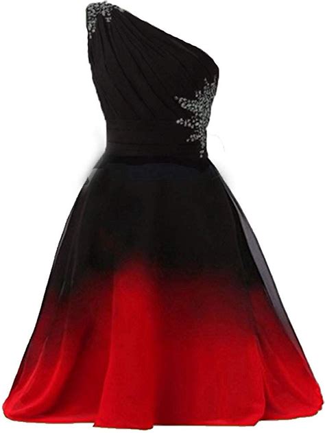 fwvr ombre short prom dresses  juniors beads gradient homecoming party dress  blackred