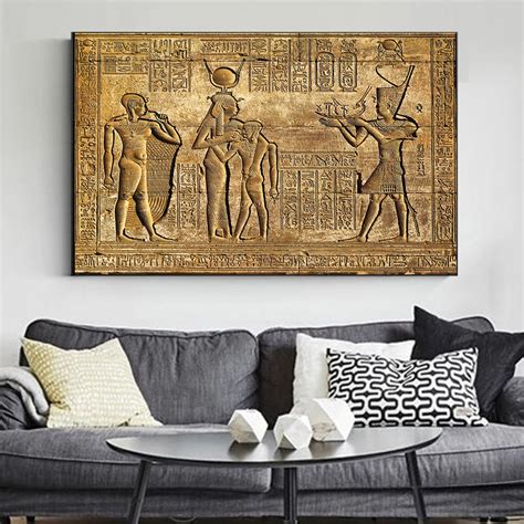 Egyptian Hieroglyphs Fresco Canvas Painting Generasi
