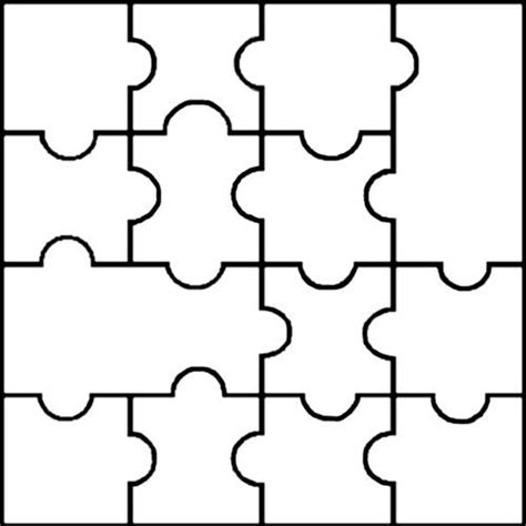 blank puzzle template  pieces easy  cut learning  littles