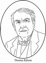 Edison Thomas Coloring Pages Getcolorings Clip sketch template