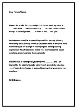 letter  introduction teacher    letter template collection