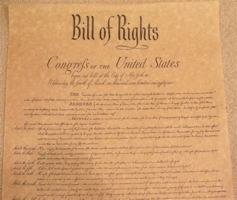 Bill Of Rights Congress Parchment Art History Document Printing From