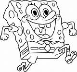Spongebob Running Coloring Happy Printable Pages Squarepants Kids Categories sketch template