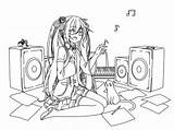 Miku Coloring Hatsune Anime Vocaloid Coloringhome Sad sketch template