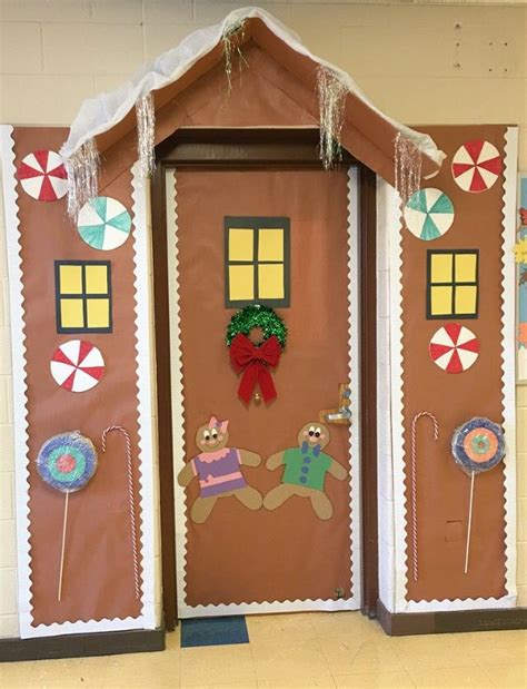 gingerbread house door design christmas decorations   classroom