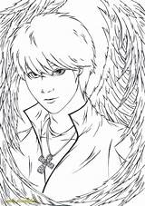 Coloring Anime Fallen Pages Angel Angels Para Printable Colorir Colouring Desenhos Book Print 52kb 854px Drawings Pasta Escolha sketch template