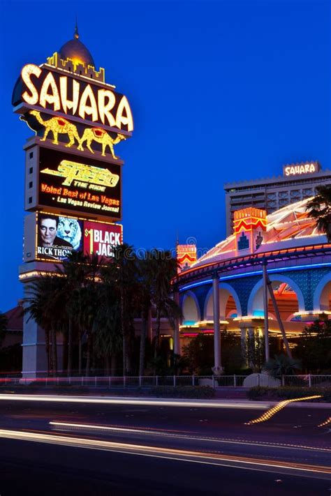 sahara hotel casino   las vegas strip editorial image image