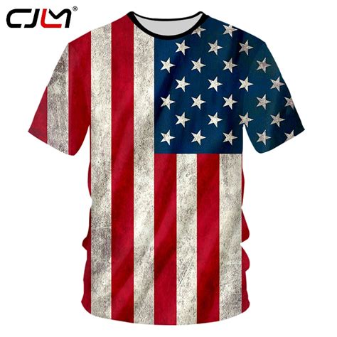 cjlm usa flag t shirt men sexy 3d tshirt print striped american flag