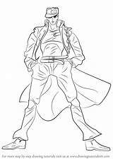 Jojo Jotaro Draw Kujo Drawing Bizarre Adventure Step Anime Jojos sketch template