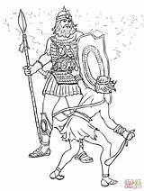 Goliath Supercoloring Goliat Ausmalbild Saul Uzziah Babel Tries Solomon Colorir Christianity Clipground sketch template