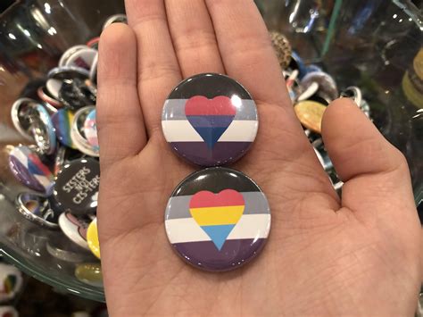 the store i work at has biromantic and panromantic ace button pins