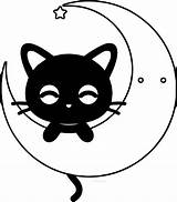 Moon Cat Coloring Pages Cute Halloween Kids Sheets Visit Cool sketch template
