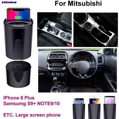 car qi fast wireless charging phone holder fast charger  mitsubishi asx outlander lancer