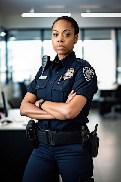 Premium Ai Image Shot Of A Female Police Officer In The Office
