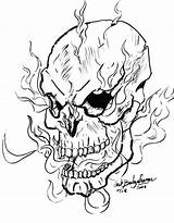 Coloring Skull Pages Flaming Colorings Getdrawings Color Print Getcolorings sketch template
