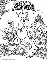 Scooby Doo Coloring Pages Printable Halloween Color Zombie Island sketch template