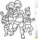 Running Clipart People Family Clip Runners Athlete Exercise Race Child Marathon Sport Run Girl Kids Sports Extended Track Stock Cliparts sketch template