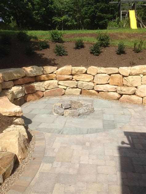 limestone boulder fire pit patio garden design fire pit backyard