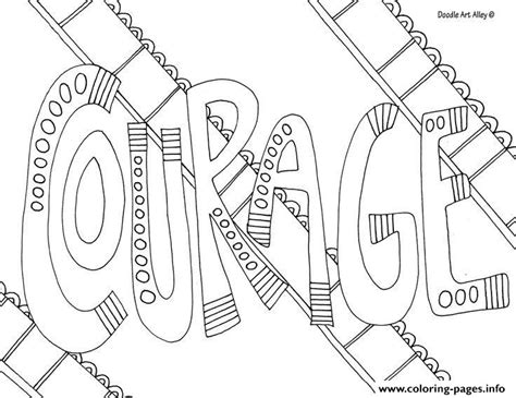 word courage coloring page printable