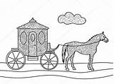Carriage Caballo Carrozza Carruagem Cavalo Cavallo Transporte Vettore Stampare Vettoriale Alexanderpokusay Vectorial sketch template