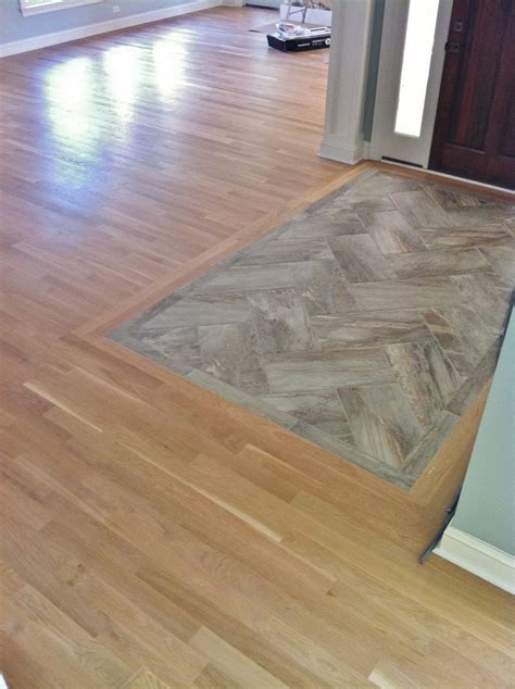 wood floor  tile inlay entryway google search floor tile design