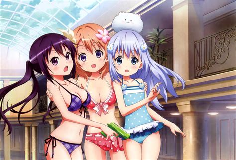 Imagini De Fundal 2190x1490 Px Fete Anime Bikini Gochuumon Wa