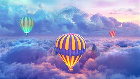 hot air balloon hd wallpaper background image