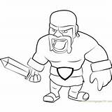 Coloring Clash Clans Pages Barbarian Coloringpages101 sketch template