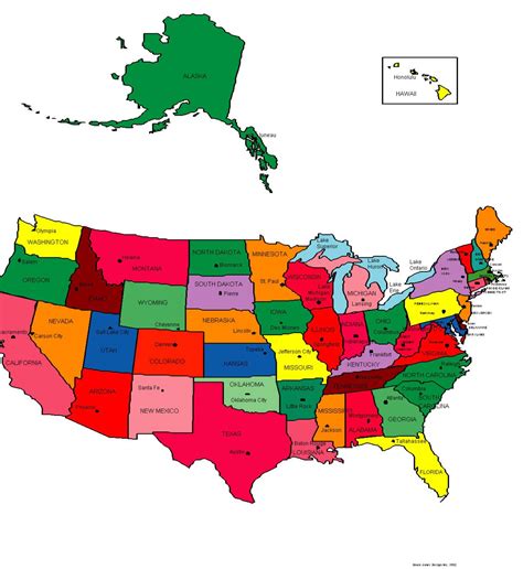 political map   united states  america